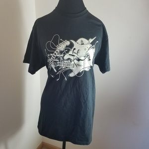 Black Graphic T-shirt With Smashed Guitar On Front